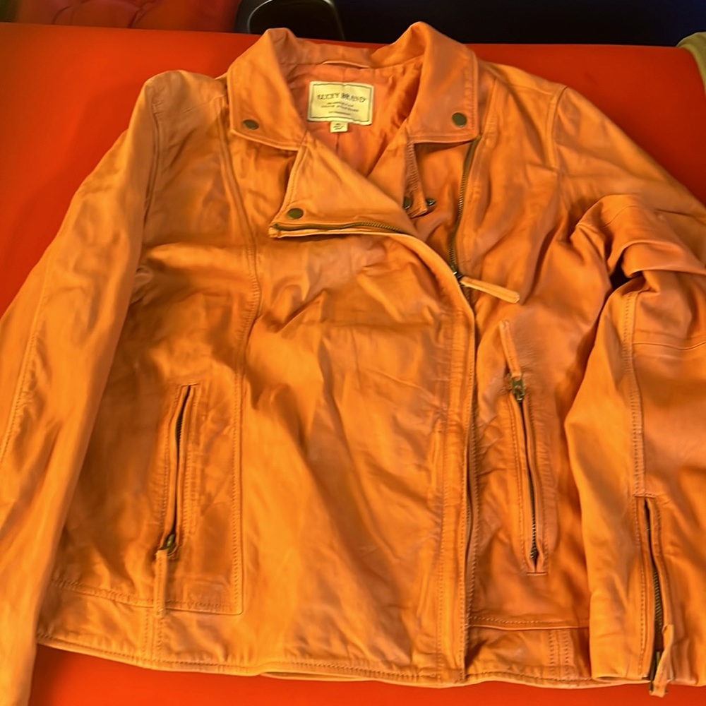 Lucky Brand Peachy Nude Lambskin Leather Jacket
